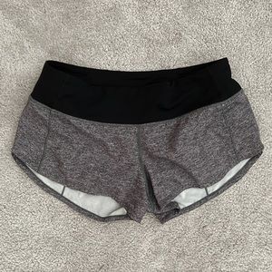 Lulu lemon grey shorts with built in underwear size 4reg